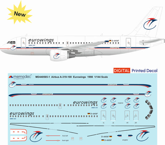 Airbus A319-100 Eurowings (1998) Decal