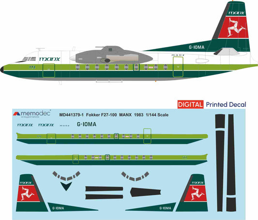 Fokker F27-100 MANX (1983) Decal