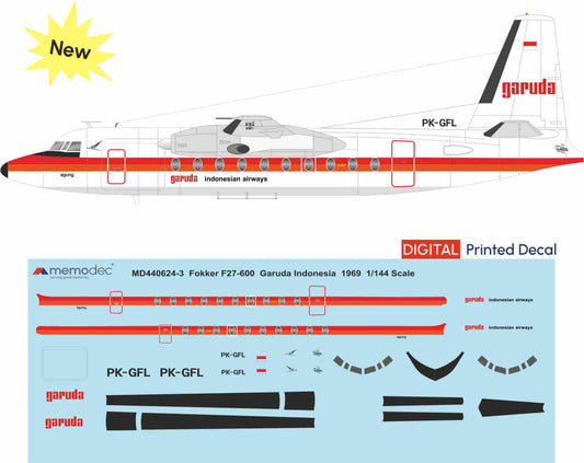 Fokker F27-600 Garuda (1969) Decal