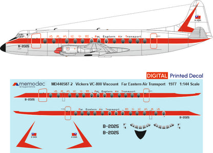 Vickers Viscount VC-800 Far Eastern Air Transport FAT (1977) Decal