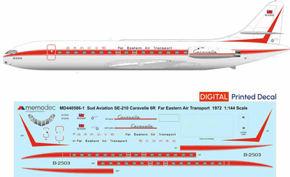 Sud Aviation SE-210 Caravelle 6N Far Eastern Air Transport FAT (1972) Decal