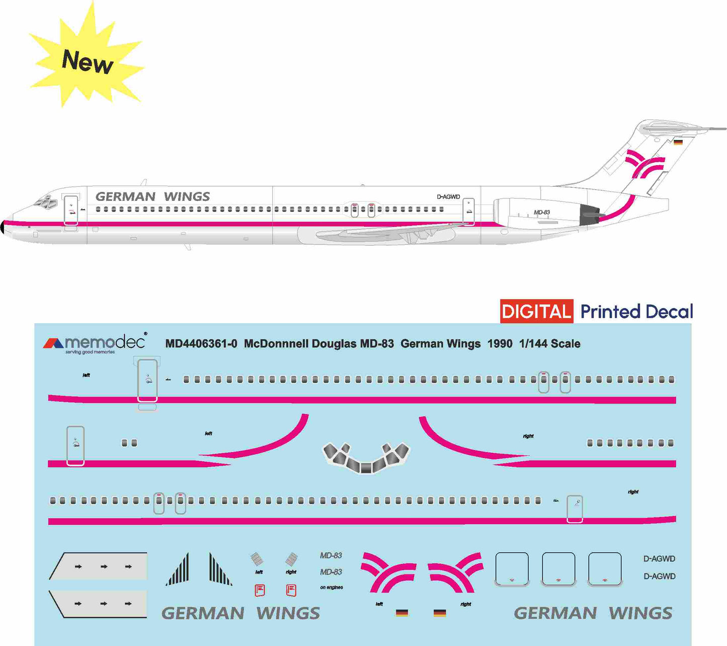 McDonnell Douglas MD-83 German Wings (1989) Decal