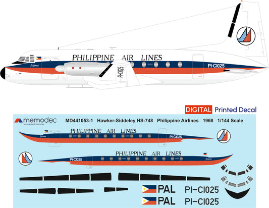 Hawker Siddeley HS-748 Philippine Airlines (1968) Decal