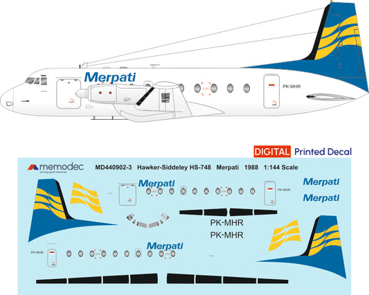 Hawker Siddeley HS-748 Merpati Nusantara Airlines (1988) Decal