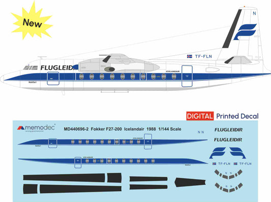 Fokker F27-200 Icelandair (1988) Decal