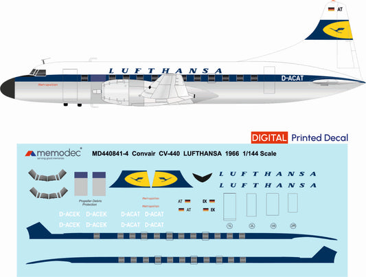 Convair CV-440 Metropolitan Lufthansa (1966) Decal
