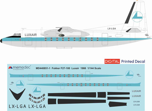 Fokker F27-100 Luxair (1966) Decal