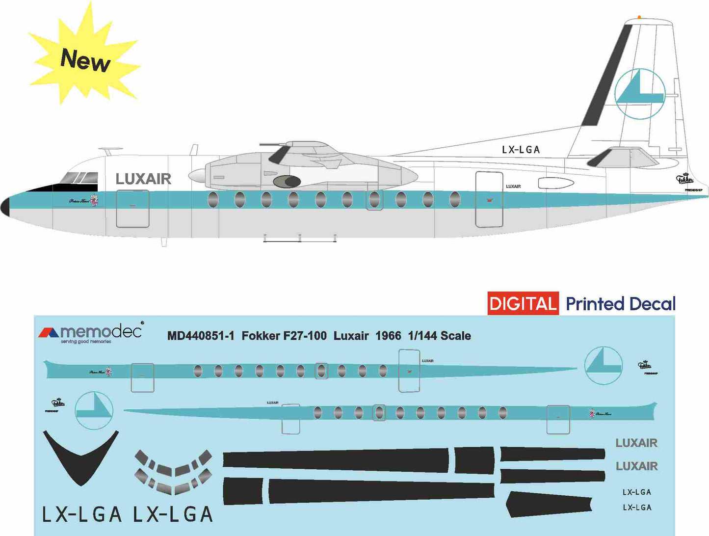 Fokker F27-100 Luxair (1966) Decal