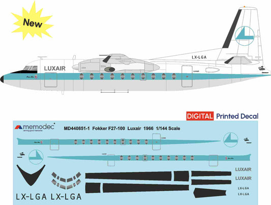 Fokker F27-100 Luxair (1966) Decal