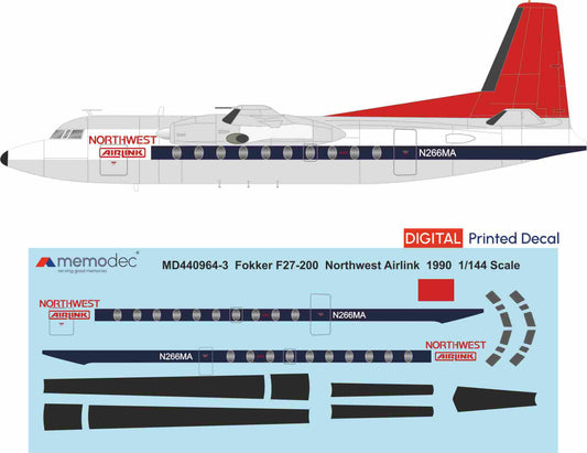 Fokker F27-200 Northwest Airlink (1990) Decal