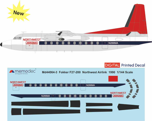 Fokker F27-200 Northwest Airlink (1990) Decal