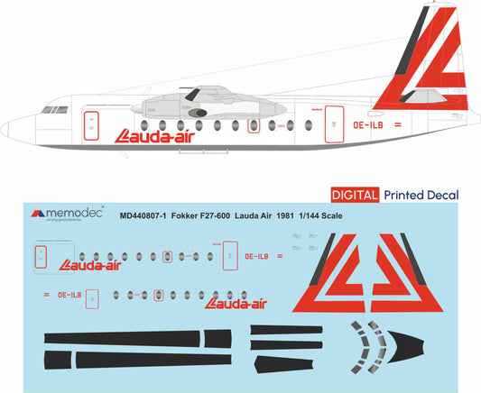 Fokker F27-600 Lauda Air (1981) Decal