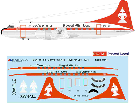 Convair CV-440 Metropolitan Royal Air Lao (1975) Decal