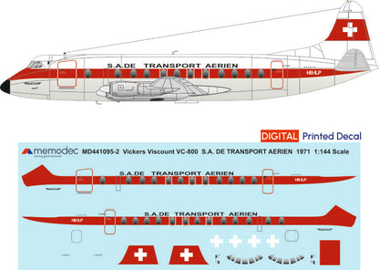 Vickers Viscount VC-800 SATA (1971) Decal