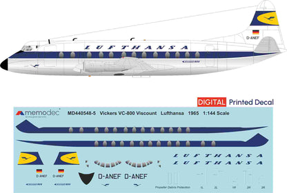 Vickers Viscount VC-814  Lufthansa (1965) Decal