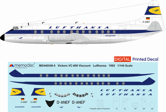 Vickers Viscount VC-814  Lufthansa (1965) Decal