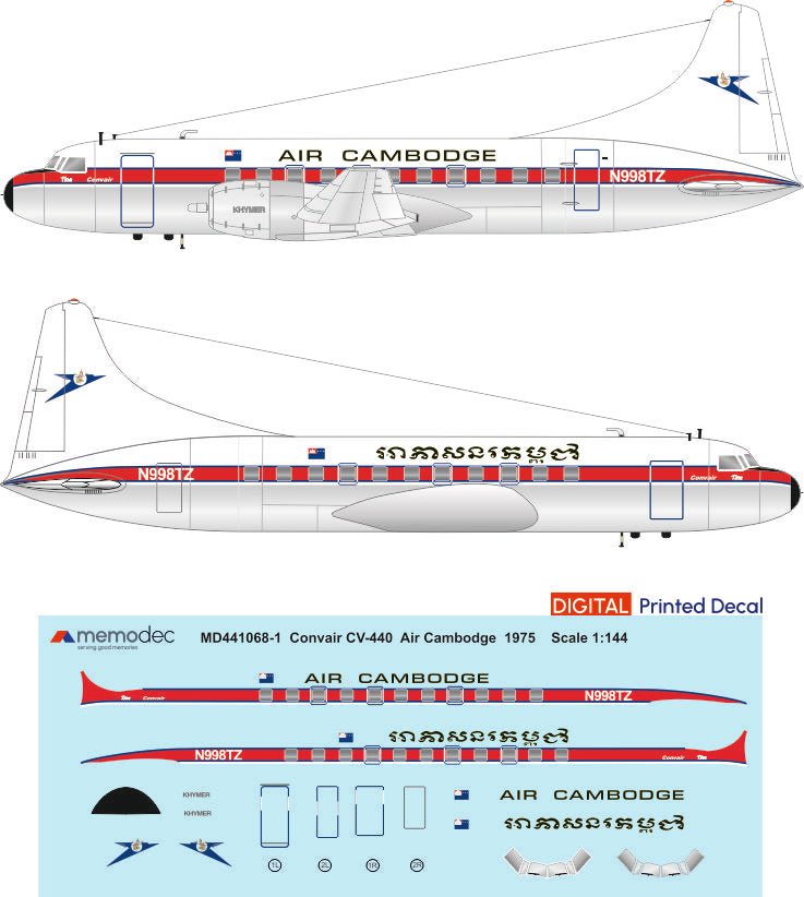 Convair CV-440 Metropolitan Air Cambodge (1975) - Memodec