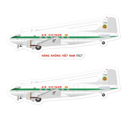 Douglas DC-3 (C-47) Air Vietnam / Hang Khong Viet Nam (1967) Sticker Set - Memodec