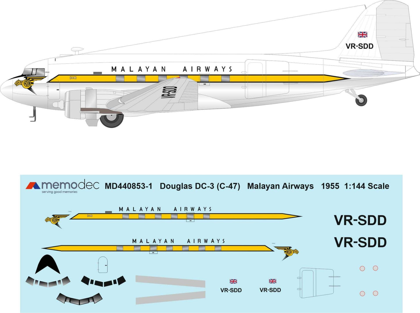 Douglas DC-3 (C-47) Malayan Airlines (1955) - Memodec