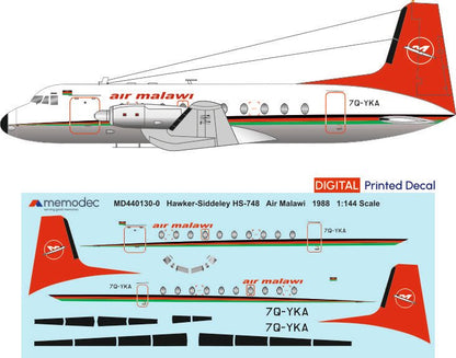 Hawker Siddeley HS-748 Air Malawi (1988) - Memodec