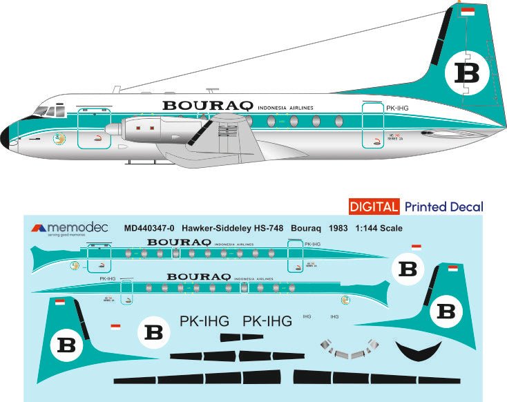 Hawker Siddeley HS - 748 Bouraq Indonesia (1983) - Memodec