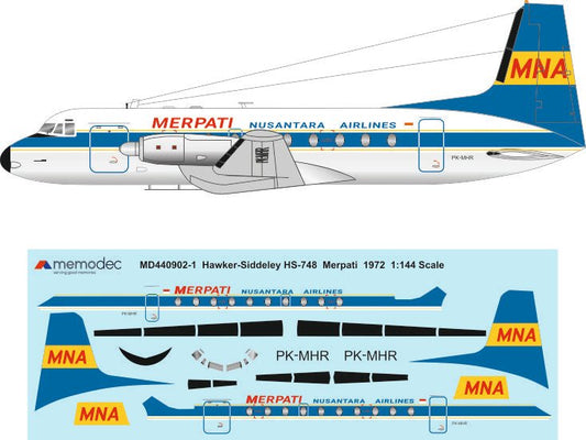 Hawker Siddeley HS - 748 Merpati Nusantara Airlines (1972) - Memodec