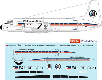 Hawker Siddeley HS - 748 Philippine Airlines (1975) - Memodec