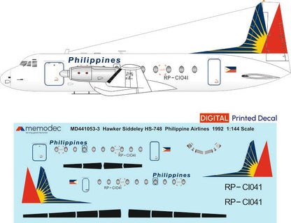 Hawker Siddeley HS - 748 Philippine Airlines (1992) - Memodec