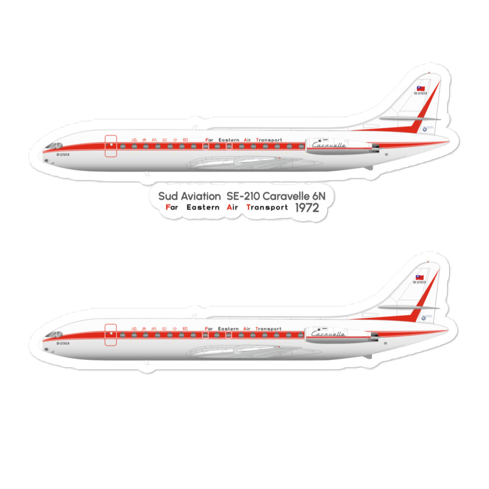 Sud Aviation SE-210 Caravelle 6N Far Eastern Air Transport FAT (1972) Sticker Set