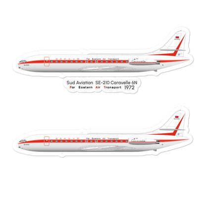 Sud Aviation SE-210 Caravelle 6N Far Eastern Air Transport FAT (1972) Sticker Set