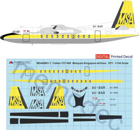 Fokker F27-200 Malaysia-Singapore Airlines (1971)