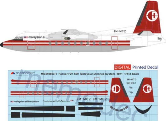Fokker F27-200 Malaysian Airline System MAS (1971)