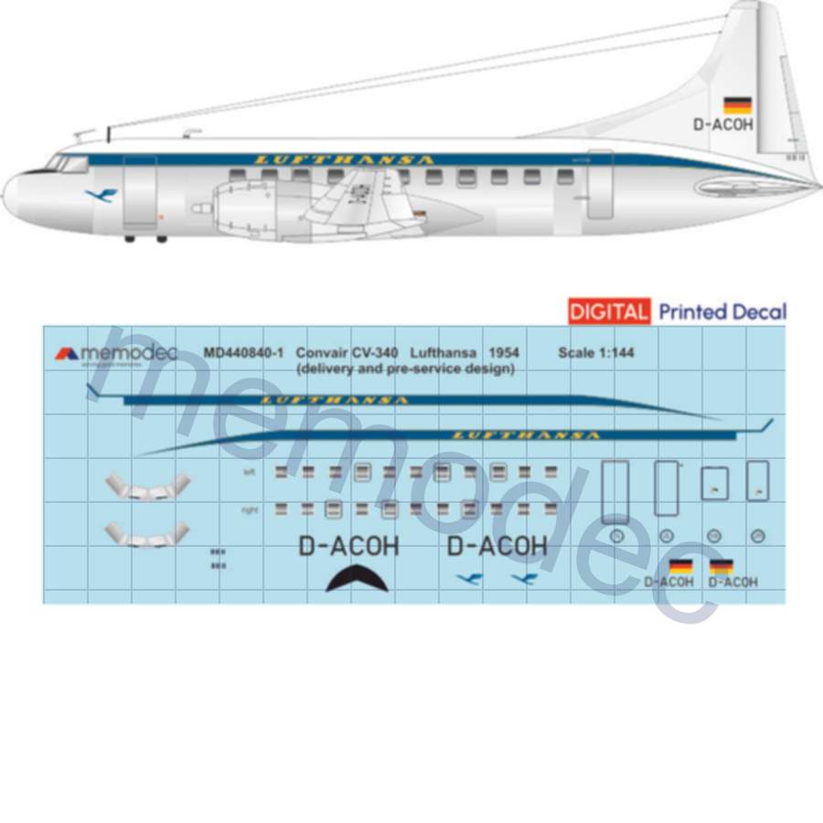 Convair CV-340 Lufthansa (1954) (Delivery and Pre-Service Livery)