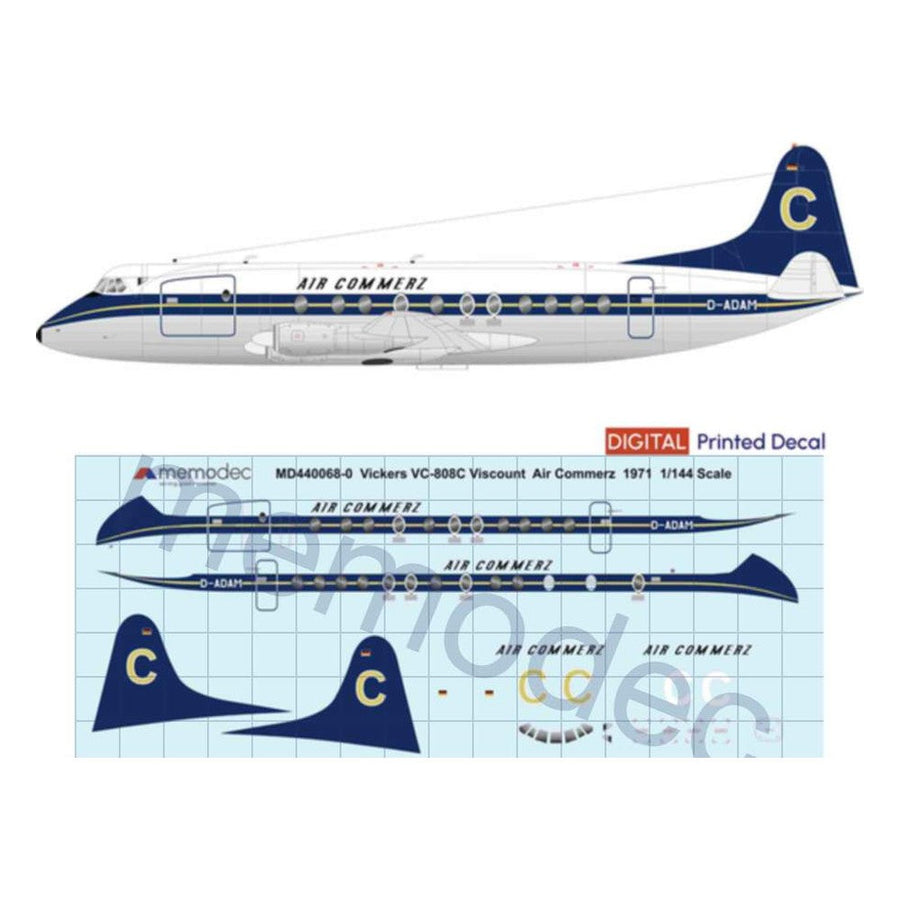 Vickers Viscount VC-808C Air Commerz (1971) Decal decal sheet