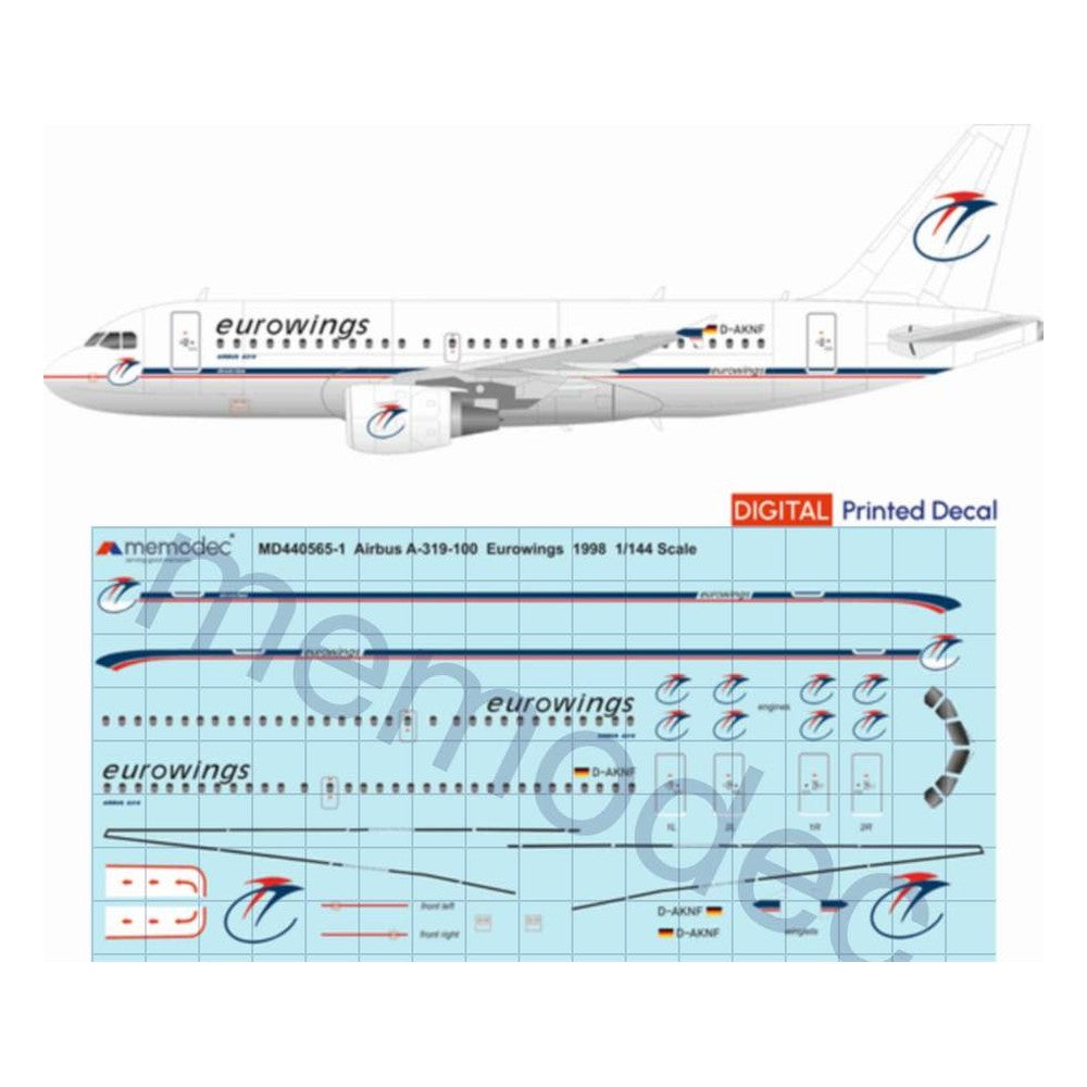 Airbus A319-100 Eurowings (1998) Decal