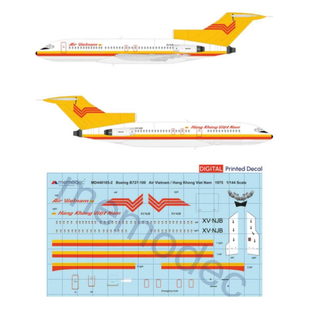 Boeing 727-100 Air Vietnam/Hang Khong Viet Nam (1975) Decal