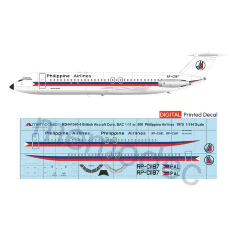 BAC 1-11 sr.500 Philippine Airlines (1975) Decal