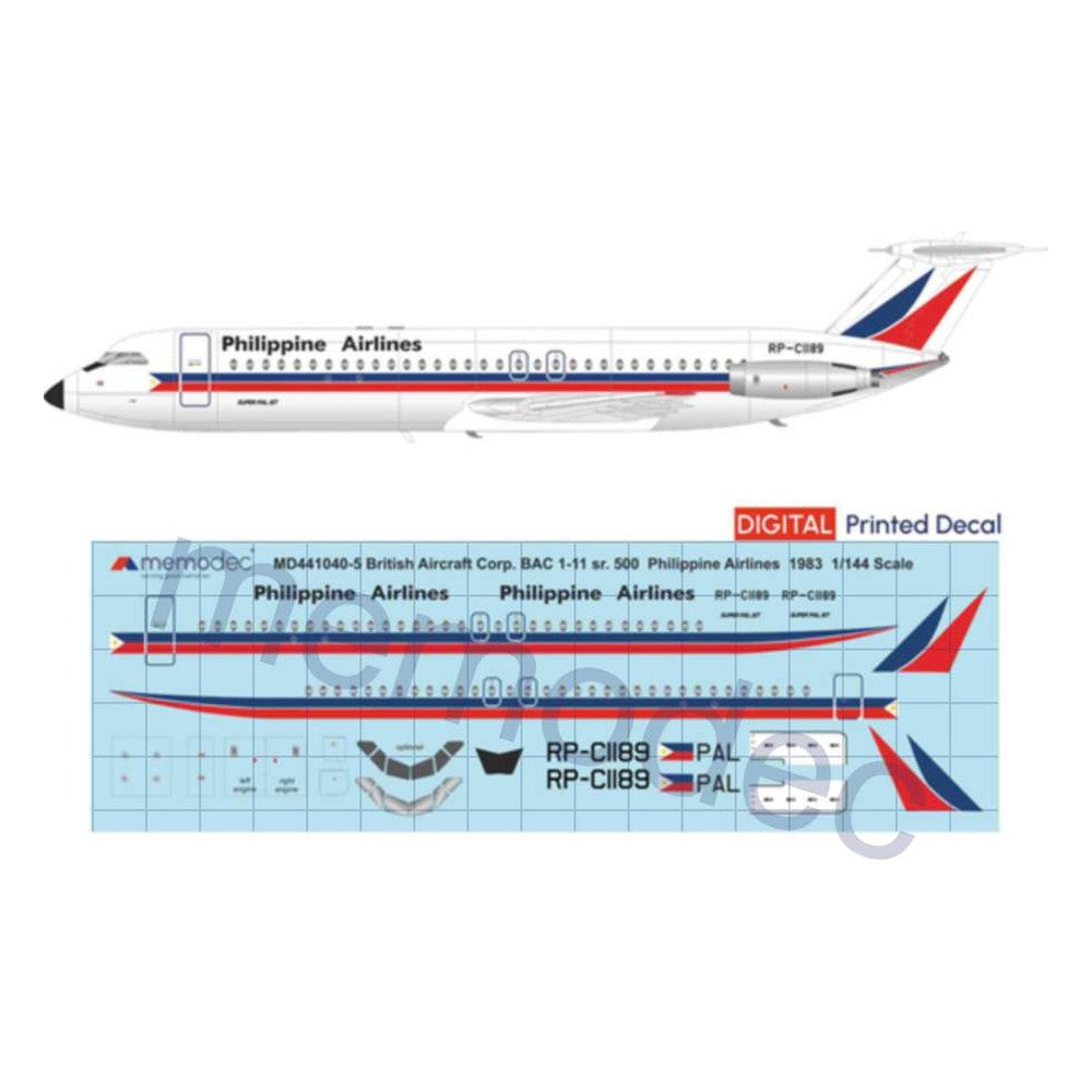 BAC 1-11-sr.500 Philippine Airlines (1983) Decal
