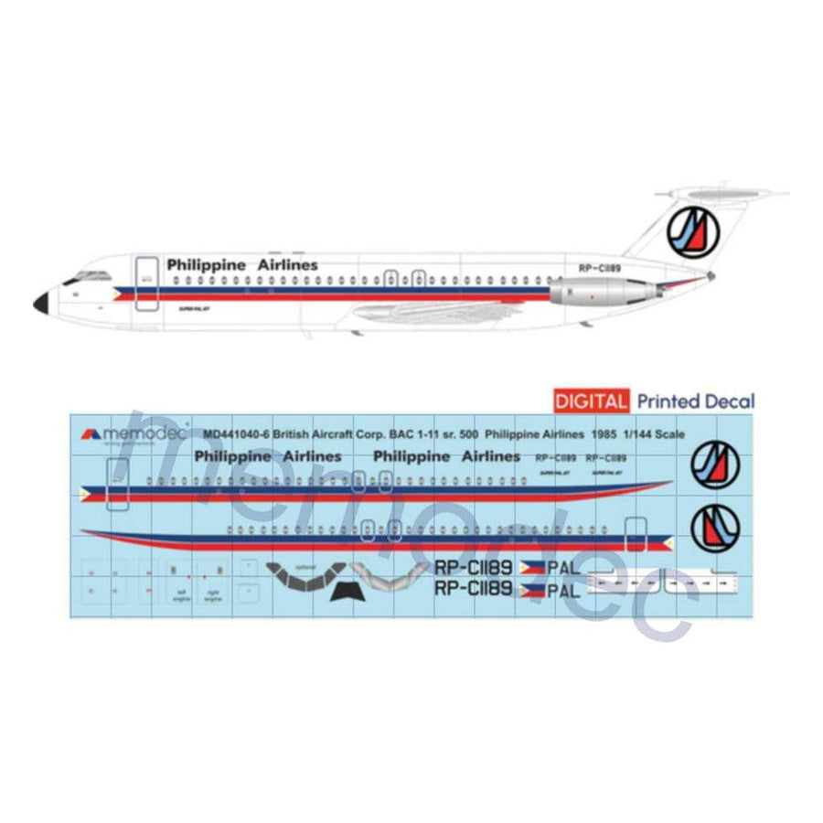 BAC 1-11 sr.500 Philippine Airlines (1985) Decal decal sheet