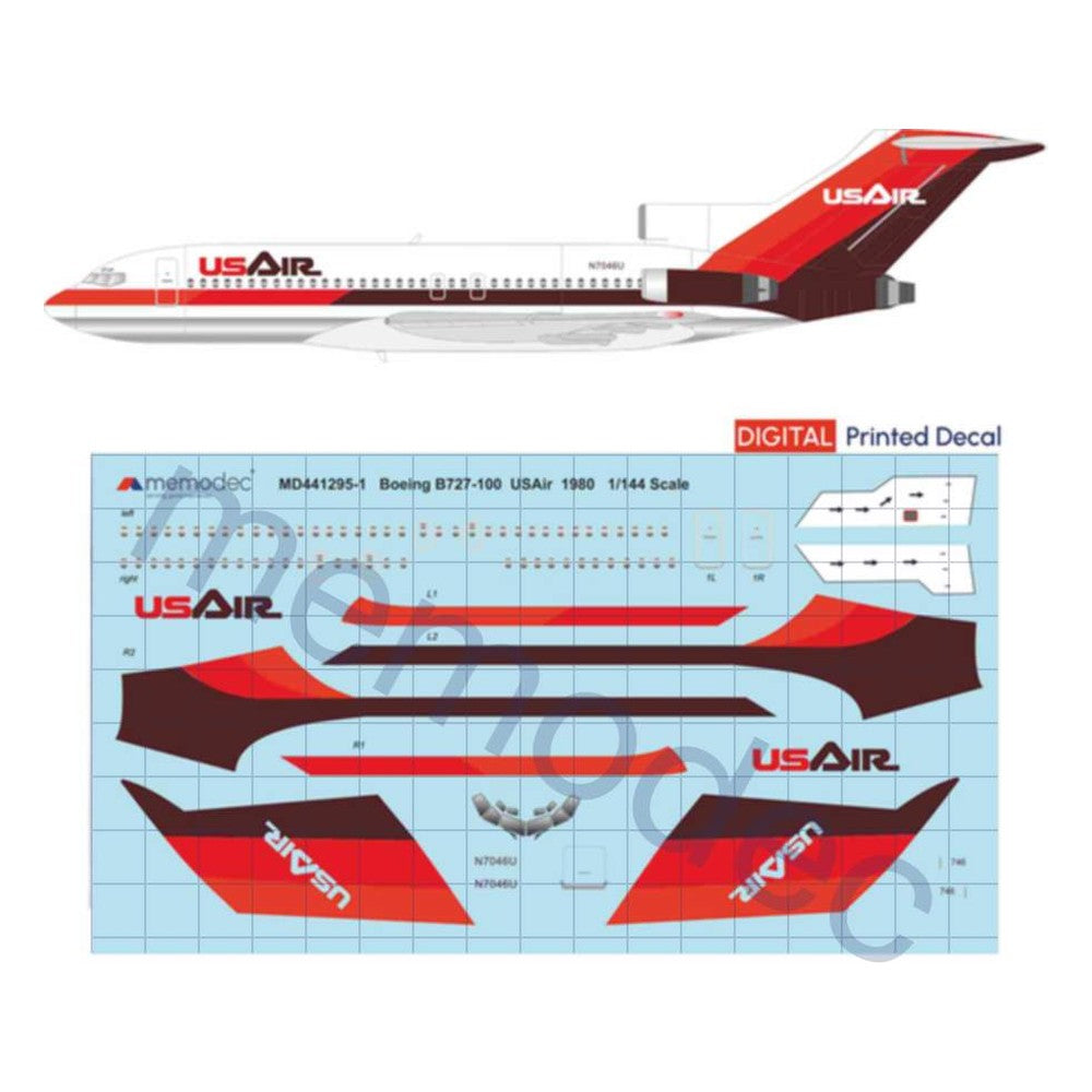 Boeing B727-100 USAir (1980) Decal