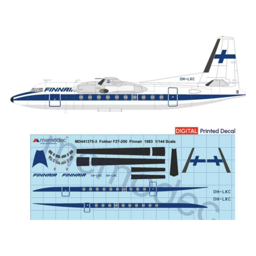 Fokker F27-200 Finnair (1983) Decal decal sheet