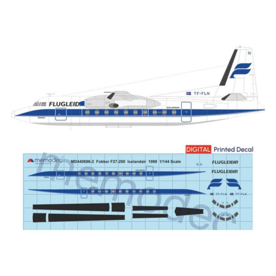 Fokker F27-200 Icelandair (1988) Decal decal sheet