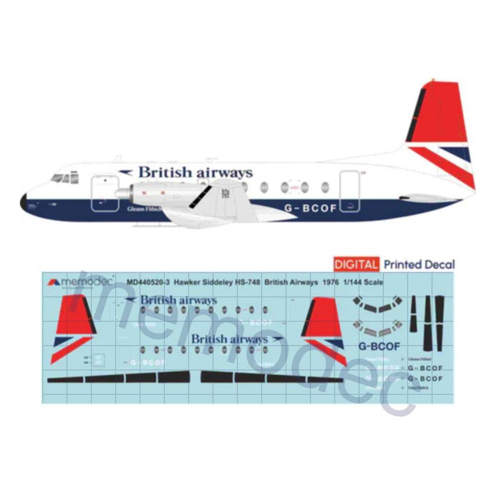 Hawker Siddeley HS-748 British Airways (1976) Decal