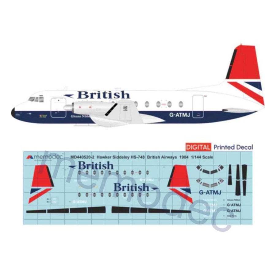 Hawker Siddeley HS-748 British Airways (1984) Decal decal sheet