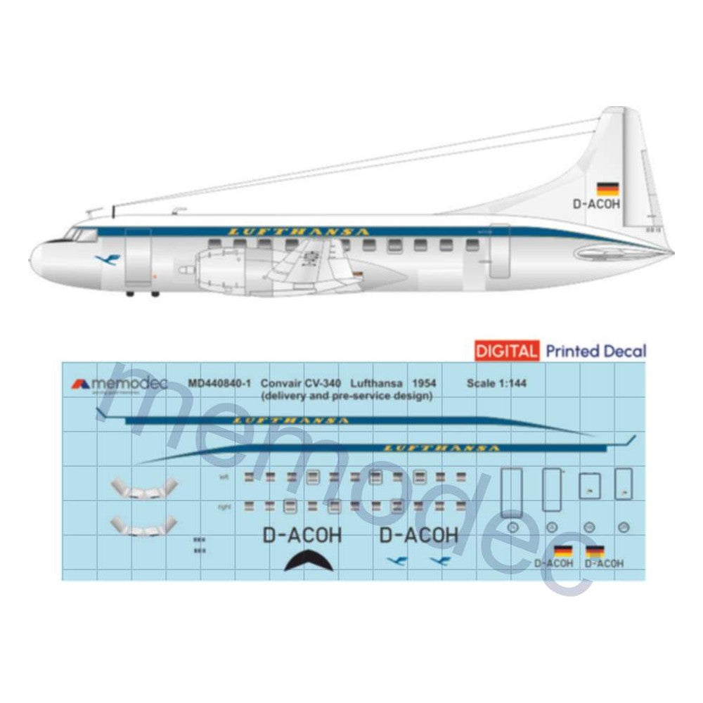 Convair CV-340 Lufthansa (1954) (Delivery and Pre-Service Livery)