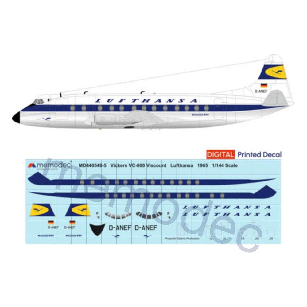 Vickers Viscount VC-814 Lufthansa (1965) Decal