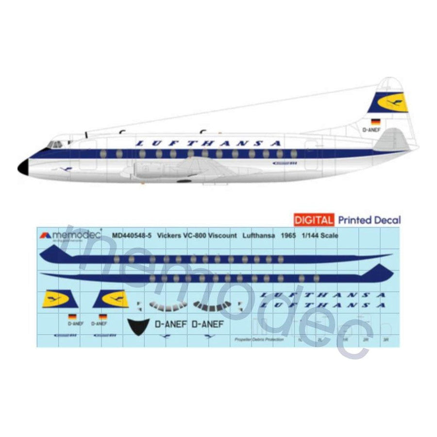 Vickers Viscount VC-814 Lufthansa (1965) Decal decal sheet