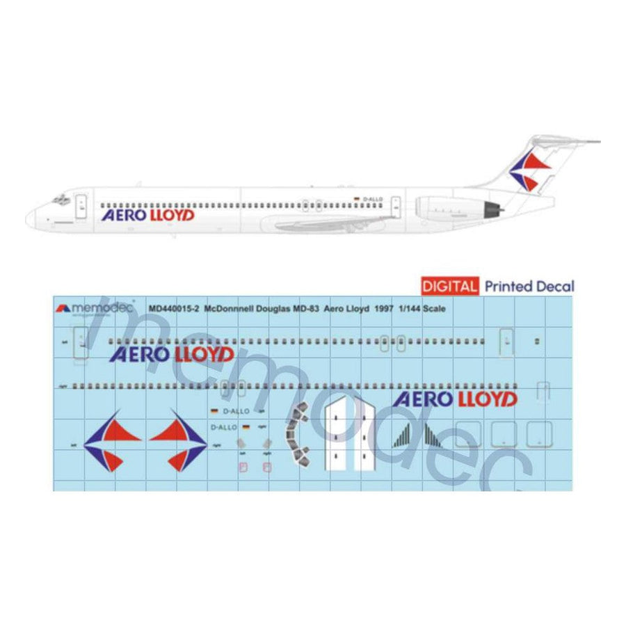 McDonnell Douglas MD-83 Aero Lloyd (1997) Decal decal sheet
