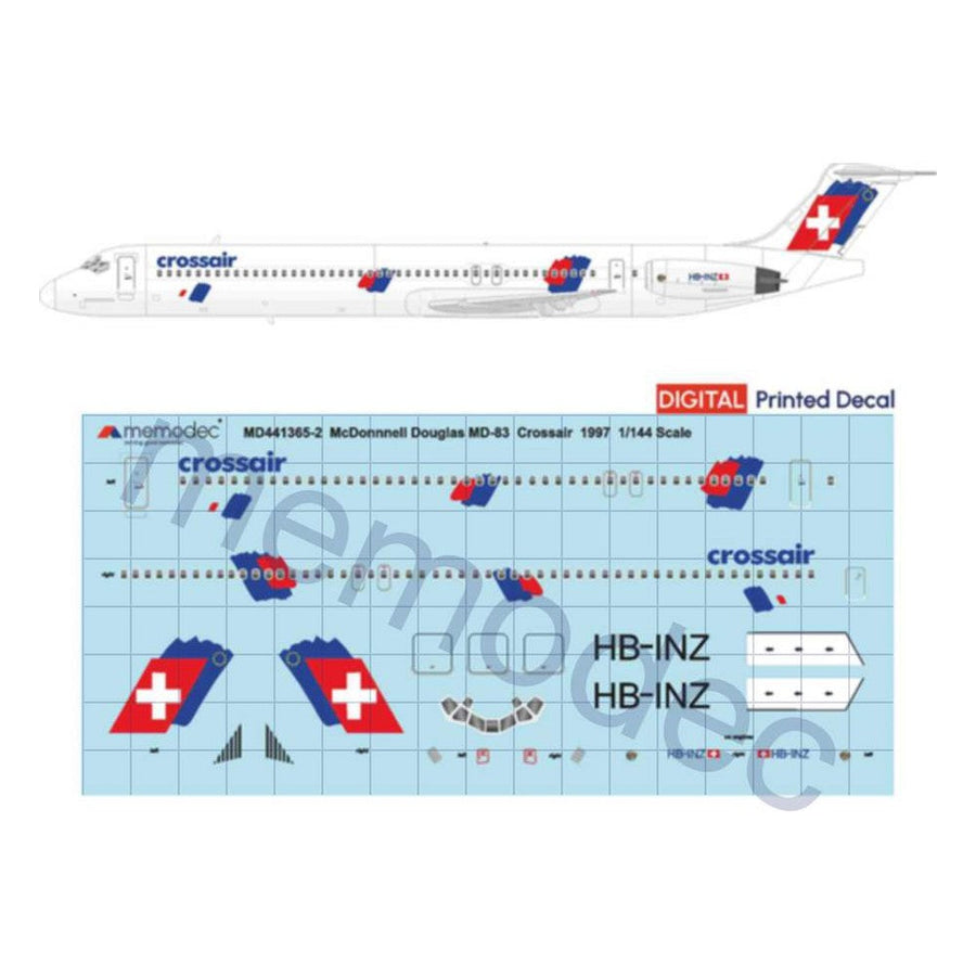 McDonnell Douglas MD-83 Crossair (1997) Decal decal sheet
