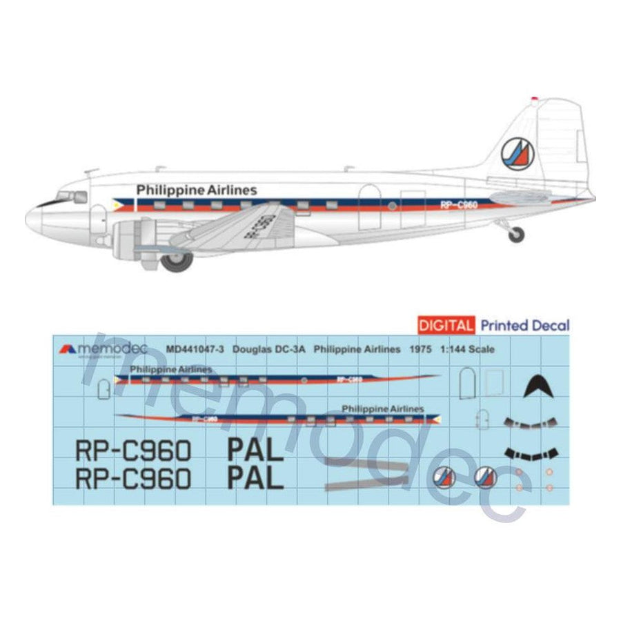 Douglas DC-3A Philippine Airlines (1975) Decal decal sheet